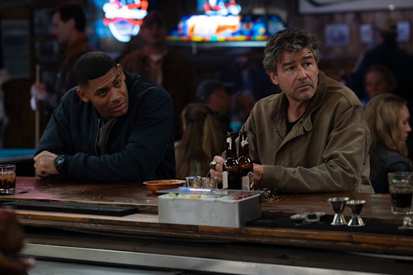 Aaron Pierre and Kyle Chandler in Lanterns.