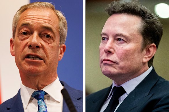Elon Musk (right) amplified outrage on the streets – but the tech billionaire is no fan of Nigel Farage.