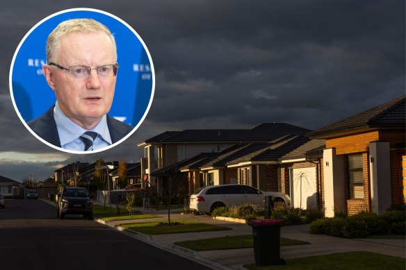 RBA governor Philip Lowe (inset). There are indications the RBA’s rate tightening is starting to have an impact beyond the housing market.