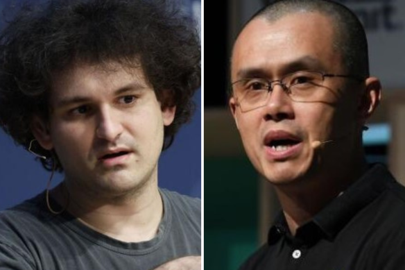 Billionaire Binance founder CZ Zhao (right) has taken aim at Sam Bankman-Fried after the collapse of  FTX.