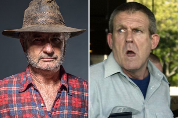 Wolf Creek’s Mick Taylor (John Jarratt) and real-life killer Bradley John Murdoch.