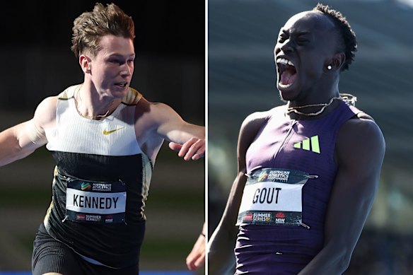 Lachlan Kennedy and Gout Gout stunned at the Australian Athletics Championships.