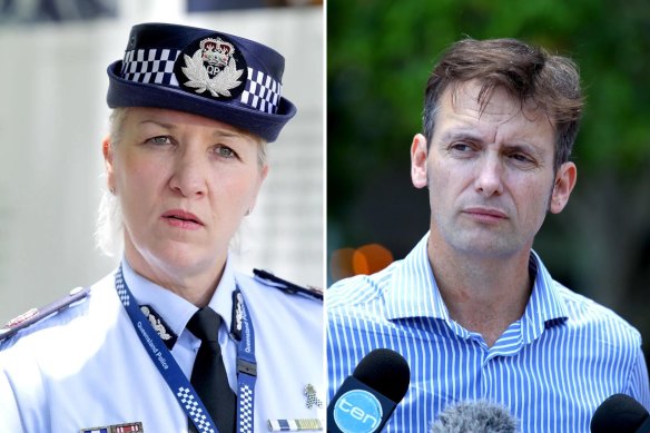 Police Commissioner Katarina Carroll held a joint press conference with Human Rights Commissioner Scott McDougall.