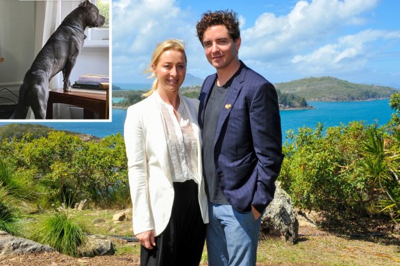 Actor Asher Keddie and her artist husband, Vincent Fantauzzo. Inset: Sandro.

