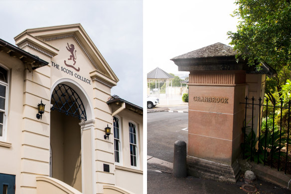 Scots College and Cranbrook School at Bellevue Hill.