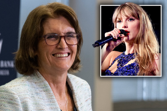 RBA governor Michele Bullock says Taylor Swift’s Eras tour won’t add to inflation - as long as concertgoers are willing to give up spending elsewhere.