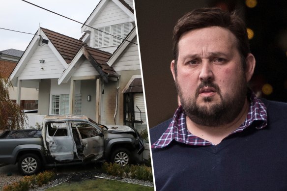 Andrew Triantafyllos’ home was firebombed in Essendon overnight. 