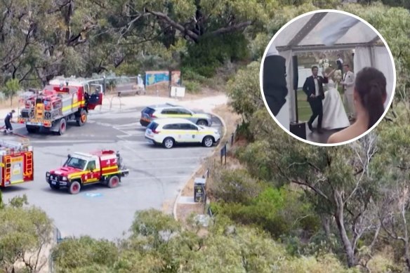 Eagles midfielder Andrew Gaff’s wedding was cut short by the Bold Park blaze. 