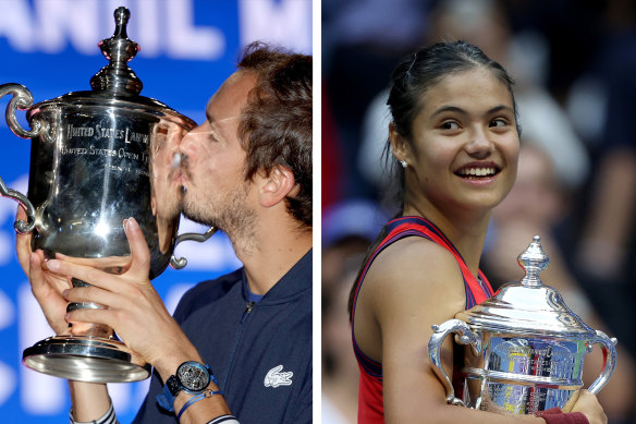 Daniil Medvedev and Emma Raducanu both received almost $3.5 million AUD for winning their first majors at the US Open.