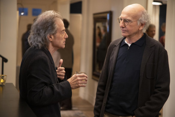 Richard Lewis, left, with Larry David in Season 10 of Curb Your Enthusiasm.