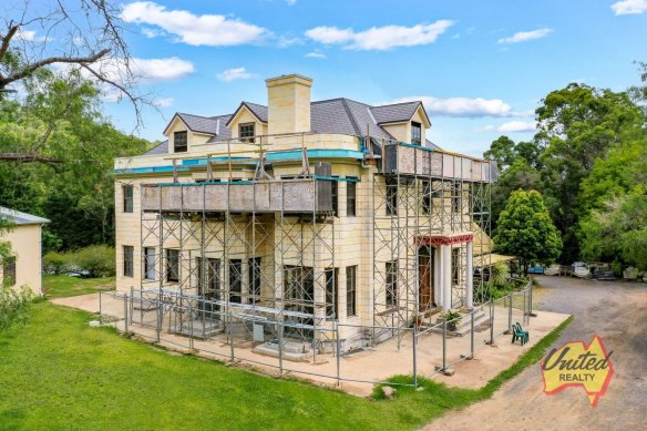 Peppercorn Creek Farm includes a sandstone mansion that is partially complete.