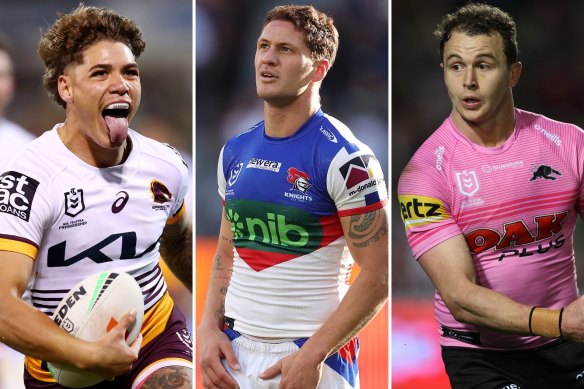 Round-one stars: Brisbane’s Reece Walsh, Newcastle’s Kalyn Ponga and Penrith’s Dylan Edwards.