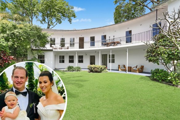 The 1960s Woollahra house that was once one of Kerry Packer’s “grace and favour” houses was bought by property developer Nabil Gazal (inset, with his fashion publicist fiancée Tahlija Wall earlier this year).