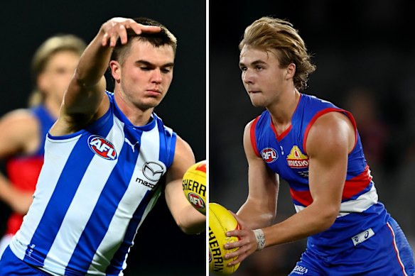 Tasmanians Colby McKercher (North Melbourne) and Ryley Sanders (Western Bulldogs).
