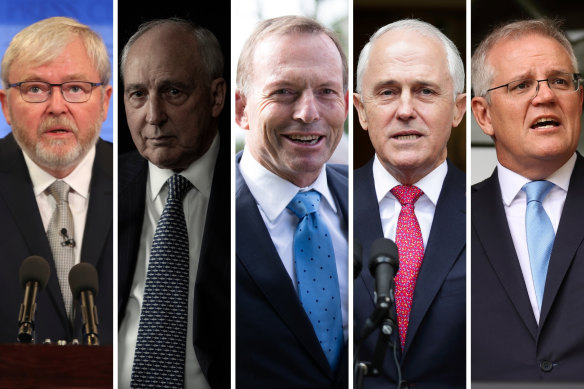 A decade of long knives has left Scott Morrison with a long queue of men who once held his job and don’t think much of his efforts.