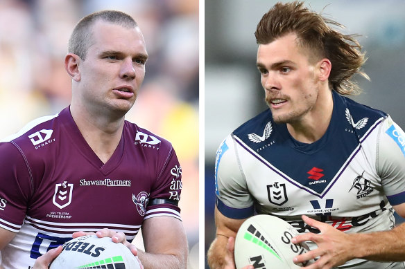 Friday’s match between the Storm and Sea Eagles boasts two of the code’s best fullbacks: Tom Trbojevic and Ryan Papenhuyzen.
