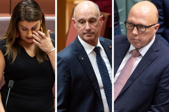 Lidia Thorpe, David Van and Peter Dutton.