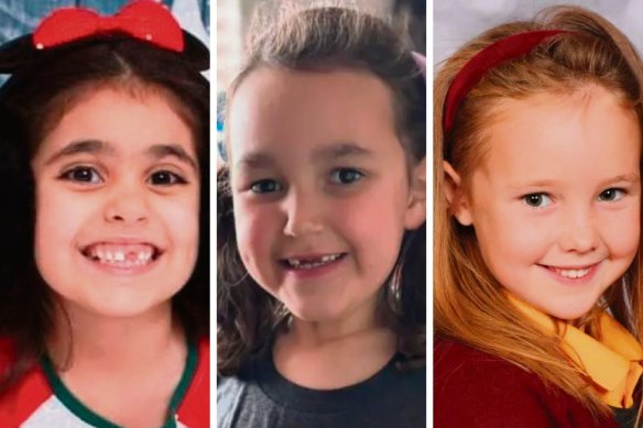 Victims of the attack Alice Aguiar, 9, Bebe King, 6 and Elsie Dot Stancombe, 7.