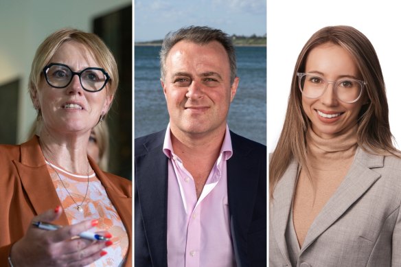 Stephanie Hunt, right, plans to challenge Tim Wilson for the right to run as the Liberal candidate in the Melbourne seat of Goldstein, held by independent Zoe Daniel, left.