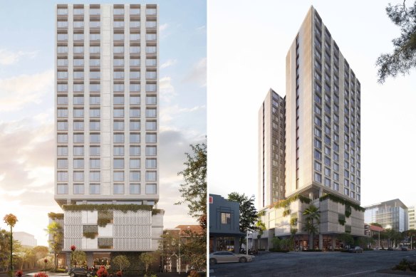 An artist’s impression of a residential tower proposed for 458 Wickham Street, Fortitude Valley.