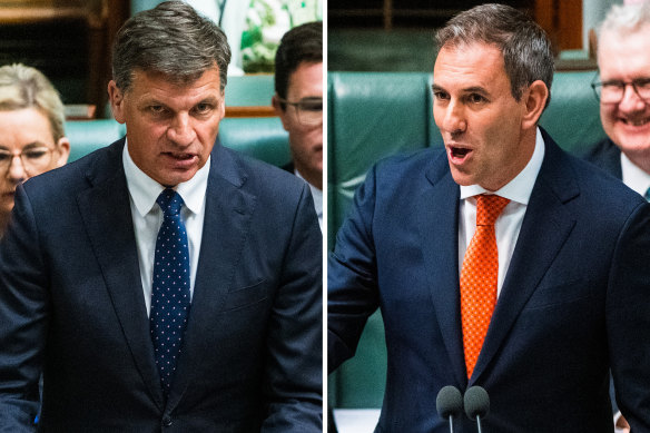 Shadow treasurer Angus Taylor has accused Treasurer Jim Chalmers of an egregious use of the public service.