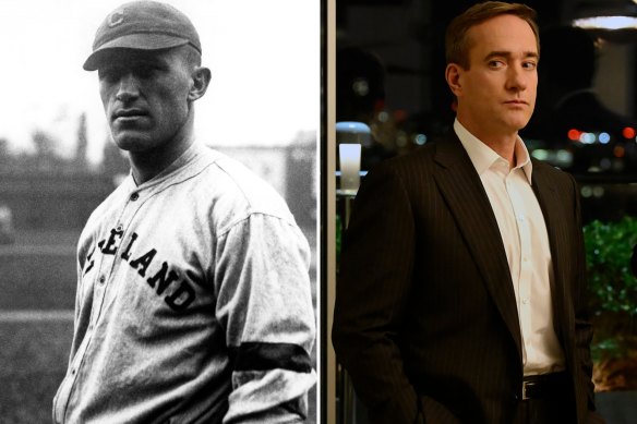 Former Cleveland second baseman Bill Wambsgannss and Succession’s Tom Wambsgans, played by Matthew Macfadyen.