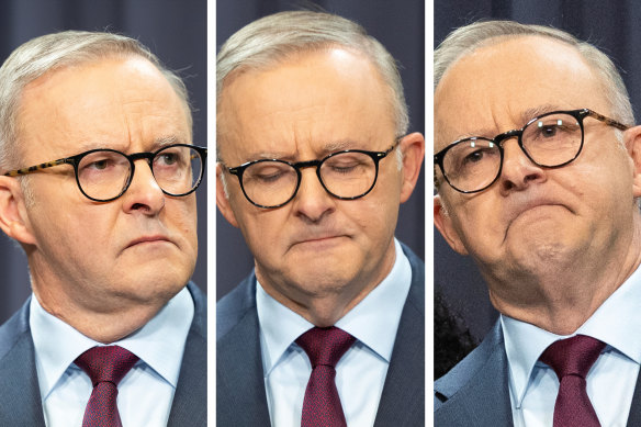 Anthony Albanese during the announcement on Thursday.