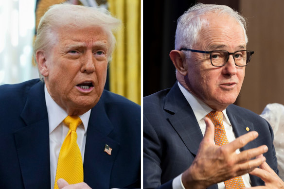 US President Donald Trump and former prime minister Malcolm Turnbull.