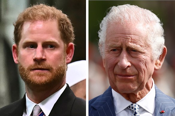 Prince Harry and King Charles III.