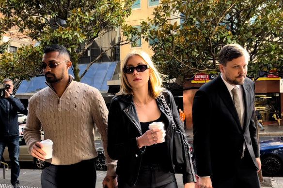 Danushka Gunathilaka (left) and his solicitor Alen Sahinovic (right) at Downing Centre Local Court on Thursday.