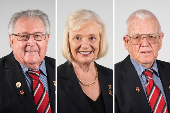 Blacktown Workers Club’s longest serving board members: Terry O’Loughlin (elected in 1994), Kay Kelly (director for 28 years) and Jack Miller (2010-2012, 2015-present).