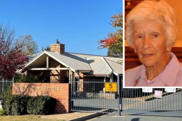 Clare Nowland, inset, was allegedly Tasered by NSW Police at Yallambee Lodge, an aged care facility in Cooma.