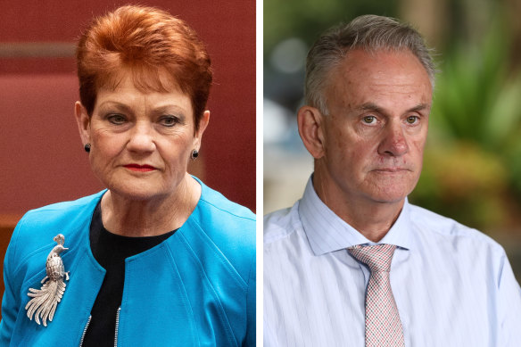 One Nation leader Pauline Hanson; former NSW party leader Mark Latham.