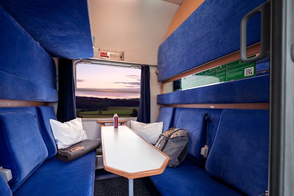 A Classic compartment prior to being prepared for sleeping.