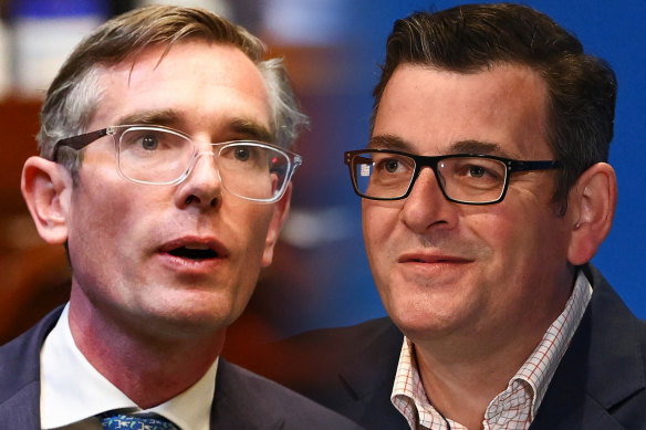 NSW Premier Dominic Perrottet and Victorian Premier Daniel Andrews.