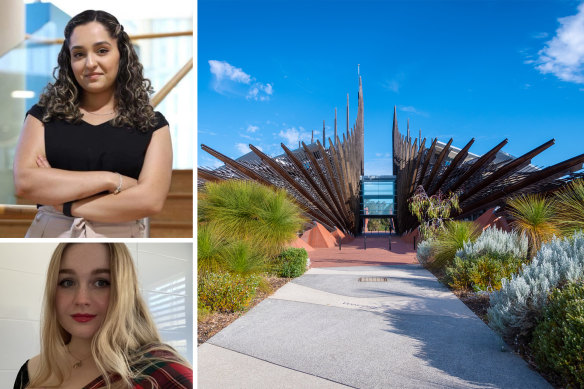 Sadaf Darab and Hollie Williams both said UniPrep had helped them transition straight to university from school, without needed to take ATAR exams. 