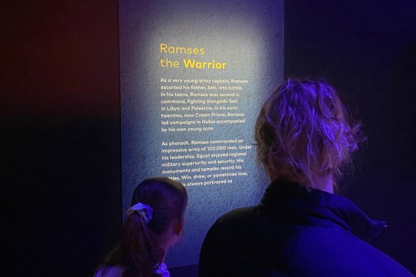 The display at the Australian Musuem’s Ramses exhibition mentioning Libya and Palestine.