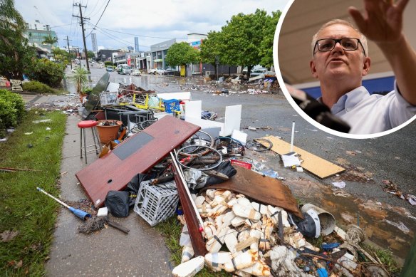 Prime Minister Scott Morrison visited the flood sites in Lismore.