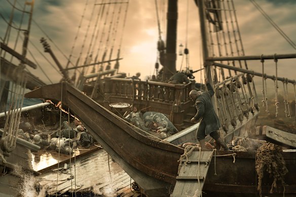 Salim’s Alyn of Hull surveys the carnage in the Battle of the Gullet in House of the Dragon.