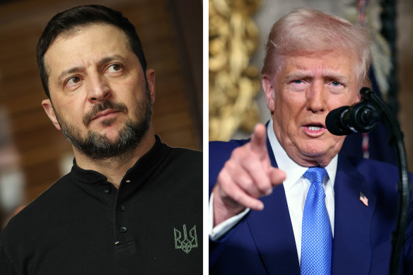 Volodymyr Zelensky and Donald Trump.