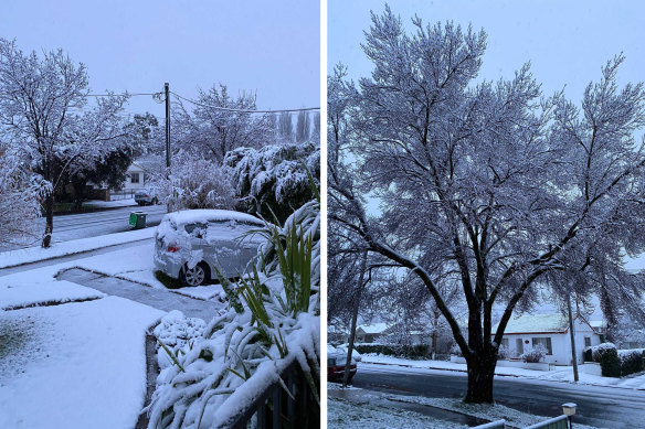 Snow blanketed Orange in NSW’s Central West overnight.