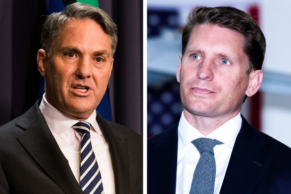Defence Minister Richard Marles and opposition defence spokesman Andrew Hastie. 