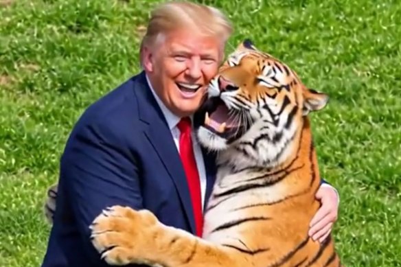 A screenshot of the AI video shared by Trump.