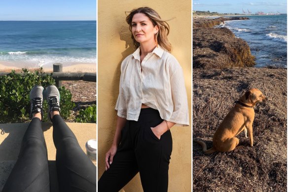 Anna Reece, centre, with views from her walks. 