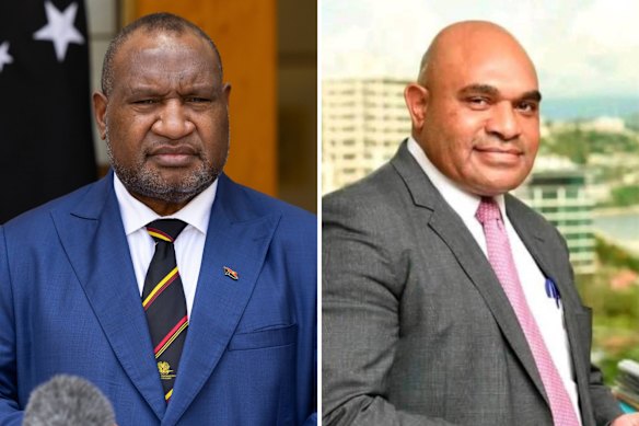 PNG Prime Minister James Marape (left) and Wapu Sonk.