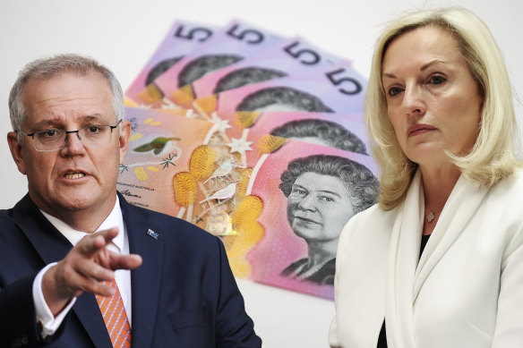 Supporters of former Australia Post CEO Christine Holgate sent $5 notes to Prime Minister Scott Morrison.