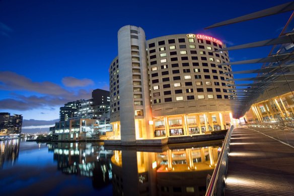 Crowne Plaza Melbourne was targeted by the protesters.