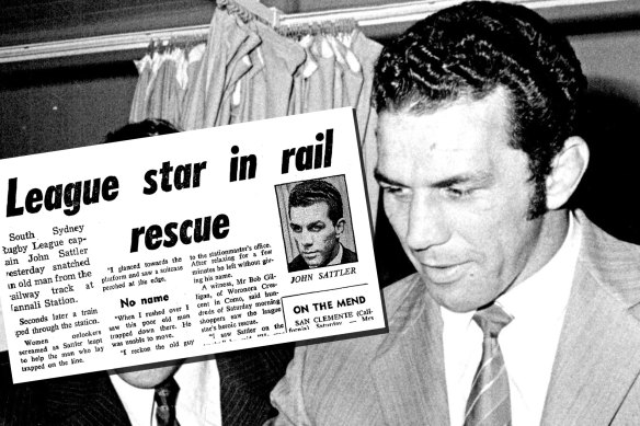 John Sattler and The Sun-Herald’s coverage on August 30, 1970, of his train-track heroics.
