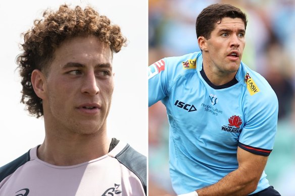Mark Nawaqanitawase (left) and Ben Donaldson (right) are posied for Wallabies debuts this weekend against Italy.