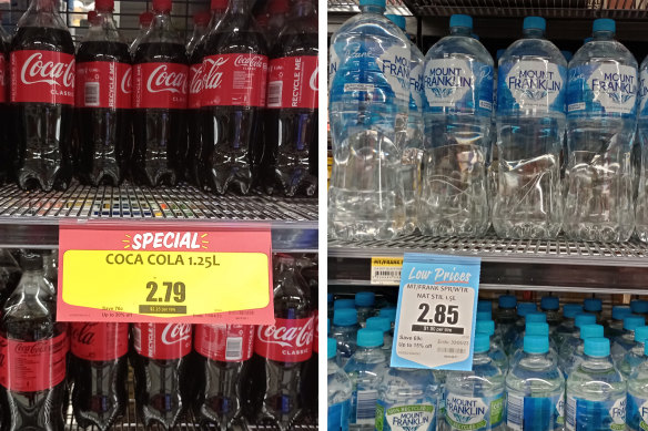 Coca-Cola can be cheaper to buy than some bottled water brands in Walgett where locals find tap water undrinkable.